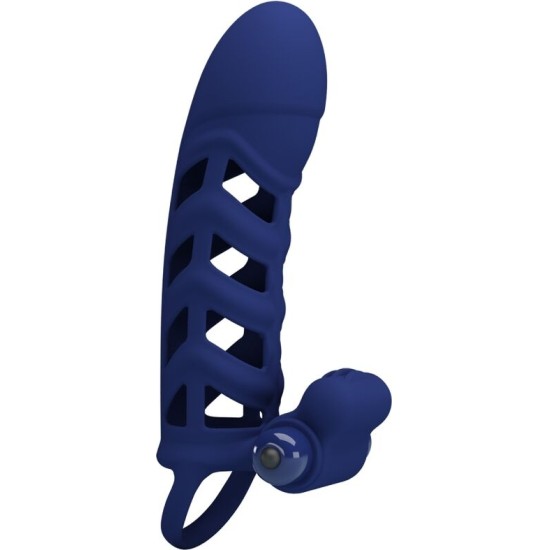 Pretty Love Male PRETTY LOVE - ALTAF VIBRATOR RING WITH SILICONE SHEATH BLUE