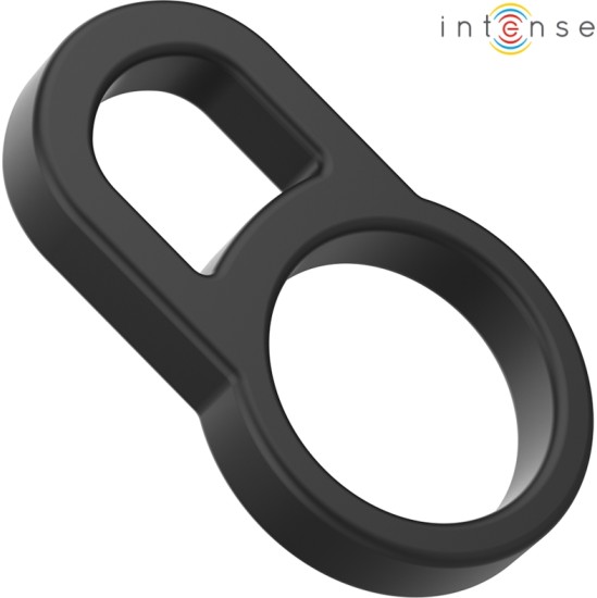 Intense Couples Toys INTENSE - BOBBY DOUBLE SILICONE PENIS RING BLACK
