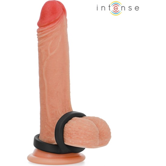 Intense Couples Toys INTENSE - BOBBY DOUBLE SILICONE PENIS RING BLACK