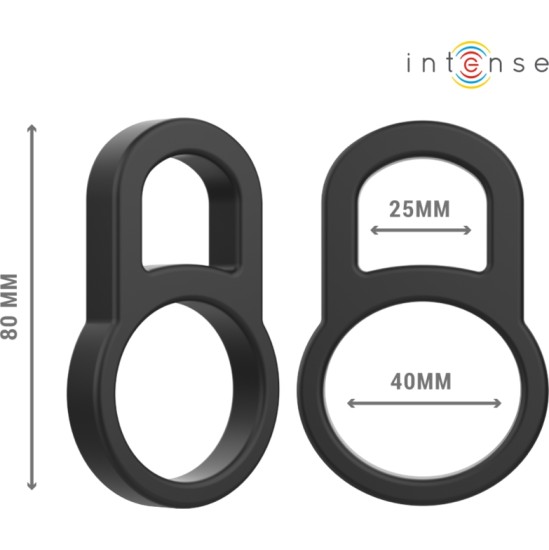 Intense Couples Toys INTENSE - BOBBY DOUBLE SILICONE PENIS RING BLACK