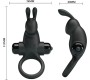 Pretty Love VIBRATING RING + RABBIT CLITORIS STIMULATOR 10 VIBRATIONS BLACK