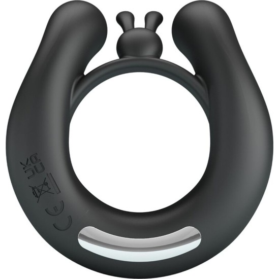 Pretty Love DAHLIA VIBRATING RING + CLITORIS STIMULATOR 12 VIBRATIONS BLACK
