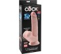 King Cock Plus KING COCK - PLUS 3D DILDO SWINGING BALLS 24.5 CM LIGHT SKIN