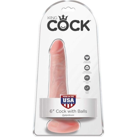 King Cock REALISTIC PENIS WITH BALLS 13.5 CM LIGHT
