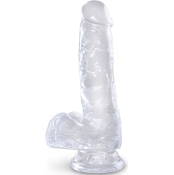 King Cock CLEAR REALISTIC PENIS WITH BALLS 13.5 CM TRANSPARENT