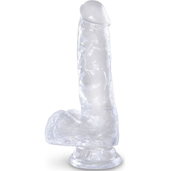 King Cock CLEAR REALISTIC PENIS WITH BALLS 13.5 CM TRANSPARENT