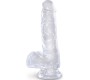 King Cock CLEAR REALISTIC PENIS WITH BALLS 13.5 CM TRANSPARENT