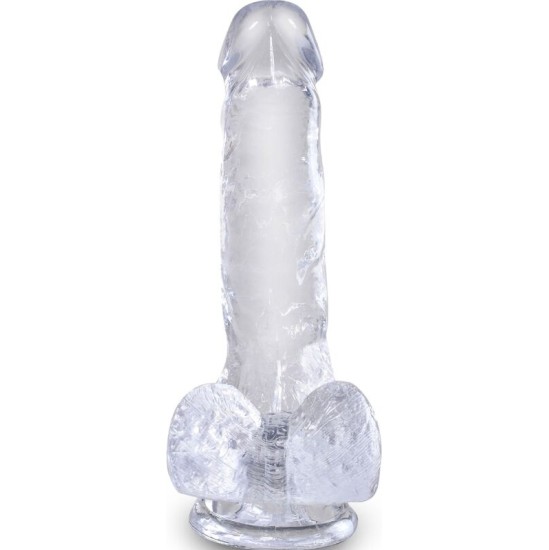 King Cock CLEAR REALISTIC PENIS WITH BALLS 13.5 CM TRANSPARENT