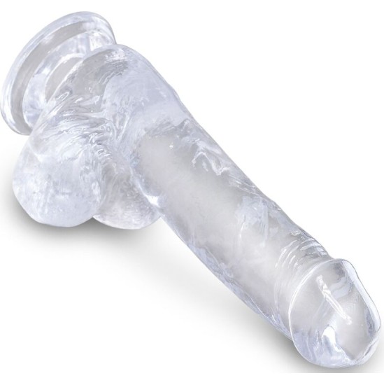 King Cock CLEAR REALISTIC PENIS WITH BALLS 13.5 CM TRANSPARENT
