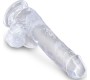 King Cock CLEAR REALISTIC PENIS WITH BALLS 13.5 CM TRANSPARENT