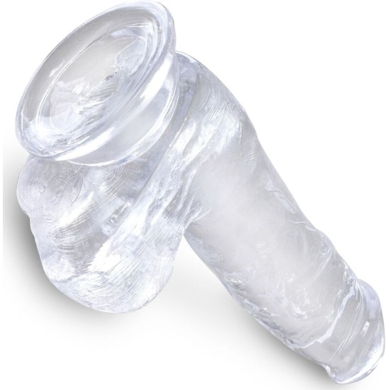 King Cock CLEAR REALISTIC PENIS WITH BALLS 13.5 CM TRANSPARENT