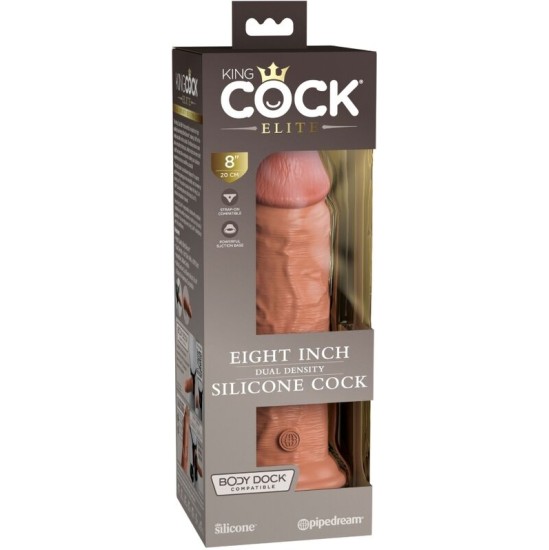King Cock ELITE REALISTIC SILICONE DILDO 20.3 CM CARAMEL