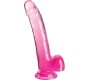 King Cock CLEAR DILDO WITH TESTICLES 20.3 CM PINK
