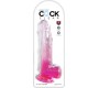 King Cock CLEAR DILDO WITH TESTICLES 20.3 CM PINK