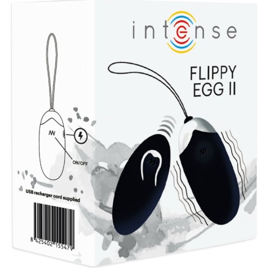 Intense Couples Toys INTENSE - FLIPPY II VIBRATING EGG WITH REMOTE CONTROL BLACK