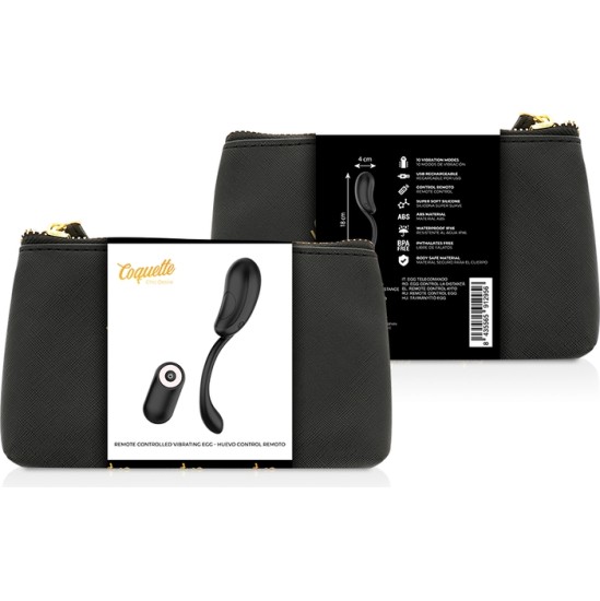 Coquette Toys COQUETTE CHIC DESIRE - VIBRATING EGG REMOTE CONTROL RECHARGEABLE BLACK/ GOLD