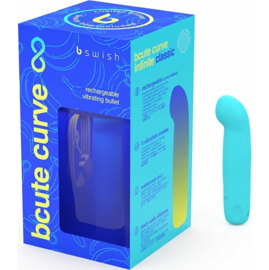 B Swish BCUTE CURVE INFINITE CLASSIC LIMITED EDITION BLUE SILICONE RECHARGEABLE VIBRATOR