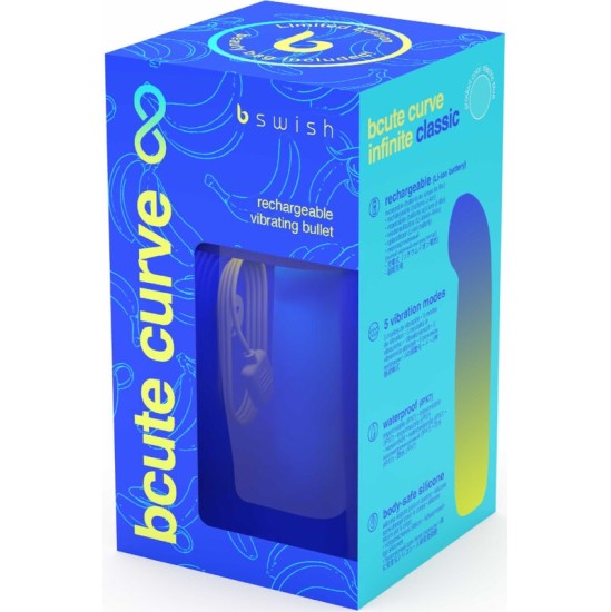 B Swish BCUTE CURVE INFINITE CLASSIC LIMITED EDITION BLUE SILICONE RECHARGEABLE VIBRATOR
