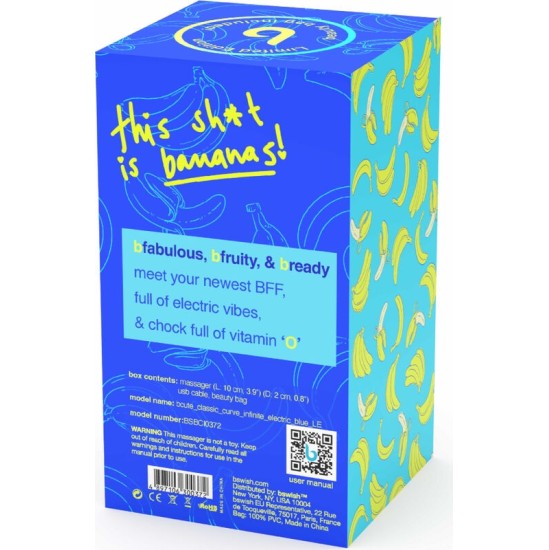 B Swish BCUTE CURVE INFINITE CLASSIC LIMITED EDITION BLUE SILICONE RECHARGEABLE VIBRATOR