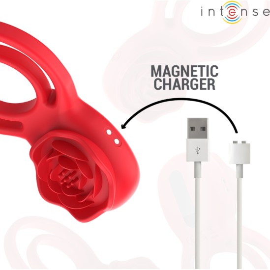 Intense Fun INTENSE - GAIL STIMULATOR ROSE 10 VIBRATIONS RED REMOTE CONTROL