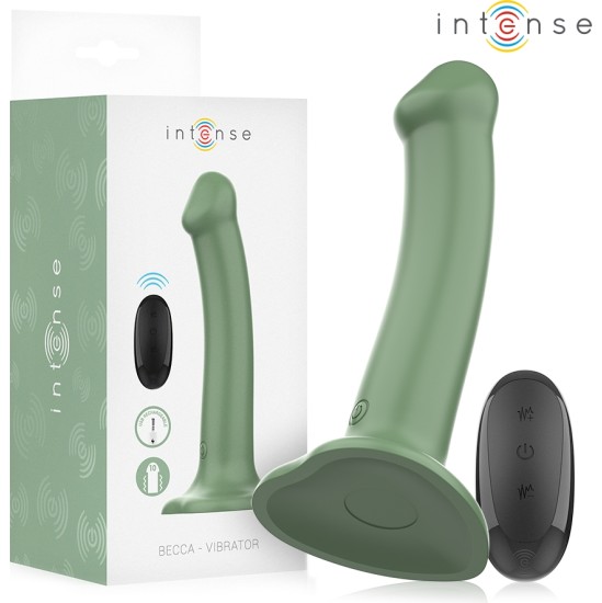 Intense Fun INTENSE - BECCA VIBRATOR WITH SUCTION CUP 10 VIBRATIONS GREEN REMOTE CONTROL