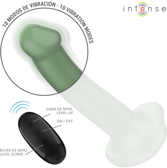 Intense Fun INTENSE - BECCA VIBRATOR WITH SUCTION CUP 10 VIBRATIONS GREEN REMOTE CONTROL