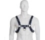 Leather Body BLUE AND BLACK LEATHER HARNESS CHEST BULLDOG