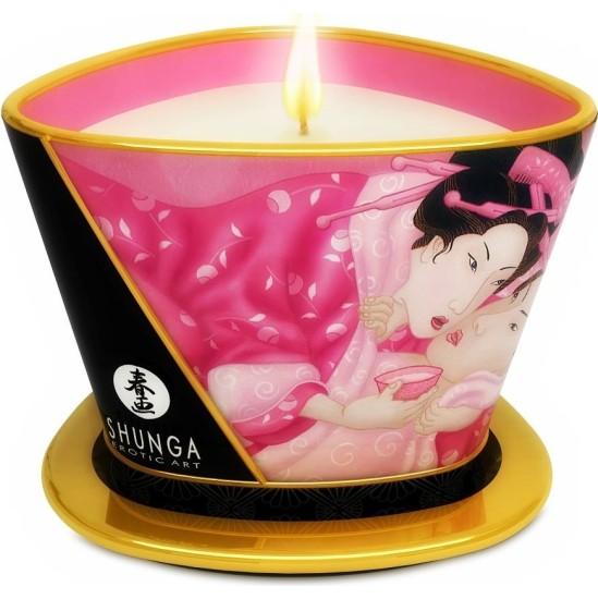 Shunga Candles SHUNGA - MINI CARESS BY CANDELIGHT APHRODISIAC ROSES MASSAGE CANDLE 170 ML