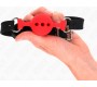 Kink Collar & Gag KINK - FULL SILICONE GAG 55 x 2 CM WITH 4 CM BALL SIZE S RED ADJUSTABLE 35-51 CM