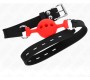 Kink Collar & Gag KINK - FULL SILICONE GAG 55 x 2 CM WITH 4 CM BALL SIZE S RED ADJUSTABLE 35-51 CM