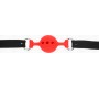 Kink Collar & Gag KINK - FULL SILICONE GAG 55 x 2 CM WITH 4 CM BALL SIZE S RED ADJUSTABLE 35-51 CM