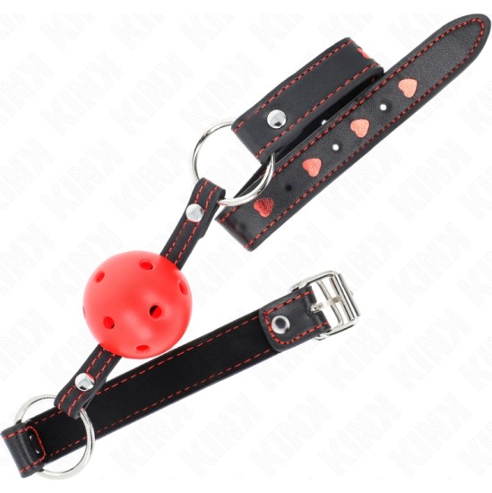 Kink Collar & Gag KINK - HOLLOW HARD RED BALL GAG MODEL 2 65 x 2.5 CM