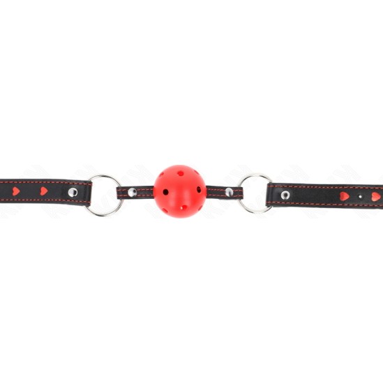 Kink Collar & Gag KINK - HOLLOW HARD RED BALL GAG MODEL 2 65 x 2.5 CM