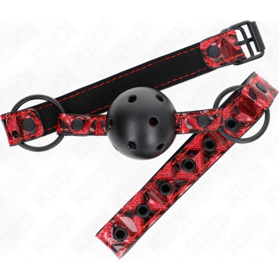 Kink Collar & Gag KINK - DIAMOND PATTERN BALL 4.5 CM GAG MODEL 2 64.5 CM ADJUSTABLE 42-60 CM