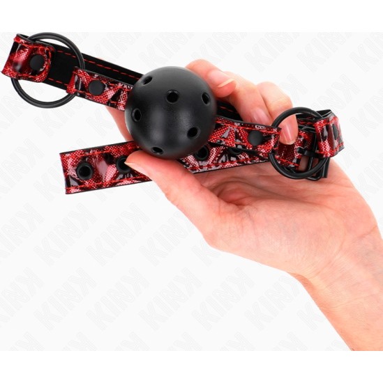 Kink Collar & Gag KINK - DIAMOND PATTERN BALL 4.5 CM GAG MODEL 2 64.5 CM ADJUSTABLE 42-60 CM