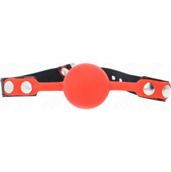 Kink Collar & Gag KINK - MODEL 2 SILICONE BALL 4 CM GAG WITH LOCK 60 x 2 CM