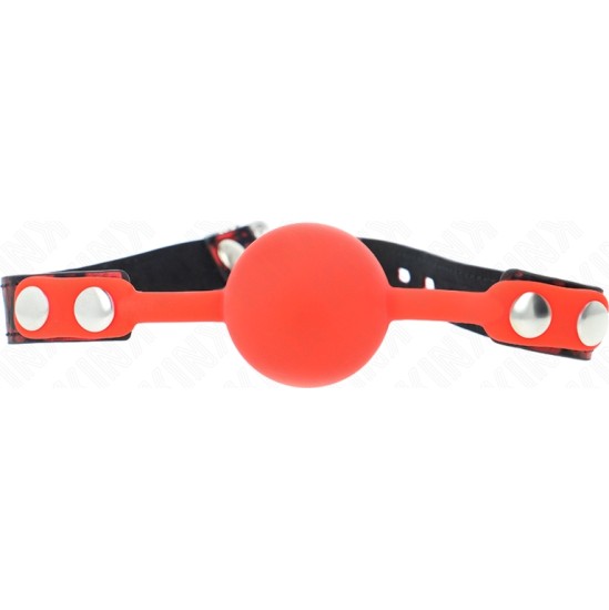 Kink Collar & Gag KINK - MODEL 2 SILICONE BALL 4 CM GAG WITH LOCK 60 x 2 CM