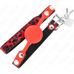 Kink Collar & Gag KINK - MODEL 2 SILICONE BALL 4 CM GAG WITH LOCK 60 x 2 CM
