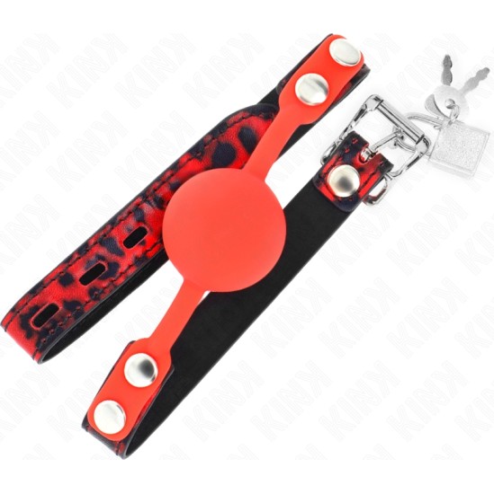 Kink Collar & Gag KINK - MODEL 2 SILICONE BALL 4 CM GAG WITH LOCK 60 x 2 CM