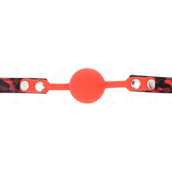 Kink Collar & Gag KINK - MODEL 2 SILICONE BALL 4 CM GAG WITH LOCK 60 x 2 CM