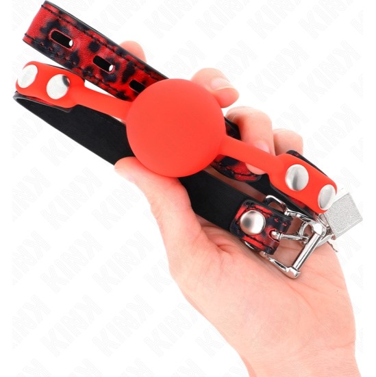 Kink Collar & Gag KINK - MODEL 2 SILICONE BALL 4 CM GAG WITH LOCK 60 x 2 CM