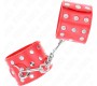 Kink Wrist Restraint KINK - WRIST RESTRAINTS WITH SNAP FASTEN FULL OF RIVETS RED ADJUSTABLE 19-24 CM X 5.5 CM