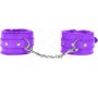 Kink Wrist Restraint KINK - PREMIUM FUR LINED WRIST RESTRAINTS PURPLE WITH PURPLE BELT ADJUSTABLE 17-29 CM X 6 CM