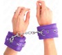 Kink Wrist Restraint KINK - PREMIUM FUR LINED WRIST RESTRAINTS PURPLE WITH PURPLE BELT ADJUSTABLE 17-29 CM X 6 CM