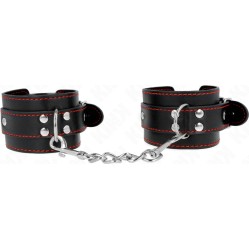 Kink Wrist Restraint KINK - WRIST RESTRAINTS BLACK WITH RED LINING ADJUSTABLE 20-28 CM X 5.5 CM