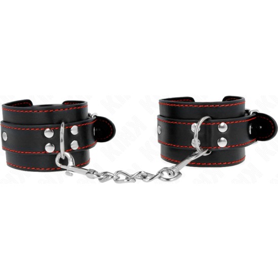 Kink Wrist Restraint KINK - WRIST RESTRAINTS BLACK WITH RED LINING ADJUSTABLE 20-28 CM X 5.5 CM