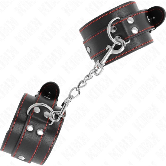 Kink Wrist Restraint KINK - WRIST RESTRAINTS BLACK WITH RED LINING ADJUSTABLE 20-28 CM X 5.5 CM