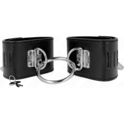 Kink Wrist Restraint KINK - FIXED WRIST RESTRAINTS WITH RING AND PADLOCK CLOSURE BLACK ADJUSTABLE 16-23 CM X 5.5 CM