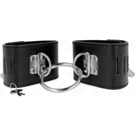 Kink Wrist Restraint KINK - FIXED WRIST RESTRAINTS WITH RING AND PADLOCK CLOSURE BLACK ADJUSTABLE 16-23 CM X 5.5 CM
