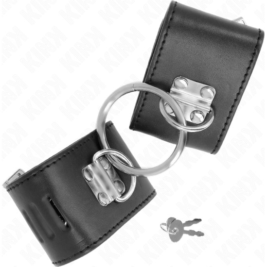 Kink Wrist Restraint KINK - FIXED WRIST RESTRAINTS WITH RING AND PADLOCK CLOSURE BLACK ADJUSTABLE 16-23 CM X 5.5 CM